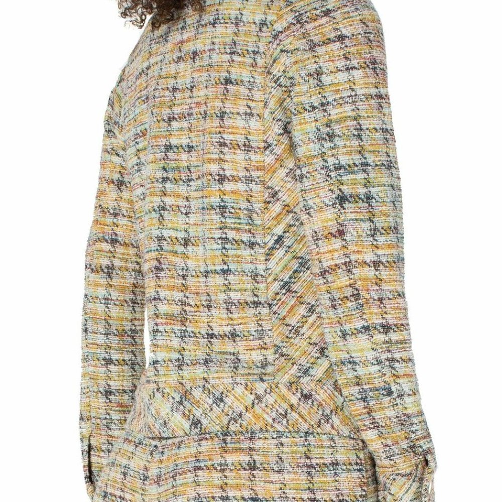Liverpool los Angeles Collarless Zip Up Jacket Mustard Multi Plaid - Picture 10 of 15